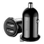 ⁦Baseus Grain Pro Car Charger (Dual USB 4.8A ) Black⁩ - الصورة ⁦4⁩
