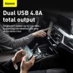 ⁦Baseus Grain Pro Car Charger (Dual USB 4.8A ) Black⁩ - الصورة ⁦3⁩