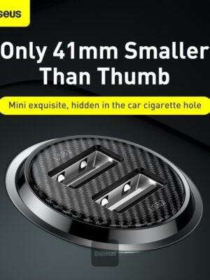Baseus Grain Pro Car Charger (Dual USB 4.8A ) Black - Image 2