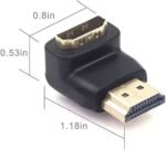 ⁦VCE HDMI 90 and 270 Degree Adapter 2-Pack, Right Angle HDMI Male to Female L Adapter Connector 3D&4K Supported⁩ - الصورة ⁦2⁩