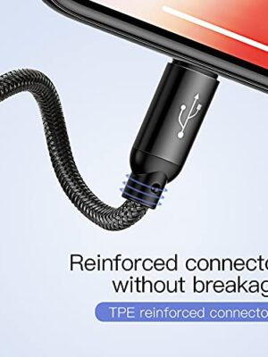 Baseus Three Primary Colors 3-in-1 USB Cable - Micro USB/iOS/Type-C Cable with Nylon Braid 3.5A (30 cm) - Image 3