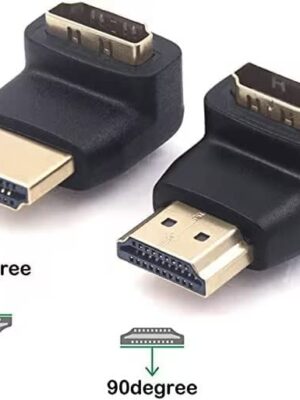 VCE HDMI 90 and 270 Degree Adapter 2-Pack, Right Angle HDMI Male to Female L Adapter Connector 3D&4K Supported - Image 3