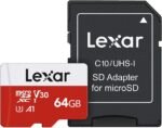 ⁦Lexar 64GB Micro SD Card, microSDXC UHS-I Flash Memory Card with Adapter⁩ - الصورة ⁦2⁩