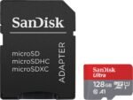 ⁦SanDisk 128GB Ultra MicroSDXC UHS-I Memory Card with Adapter - 100MB/s, C10, U1, Full HD, A1, Micro SD Card - SDSQUAR-128G-GN6MA⁩ - الصورة ⁦2⁩