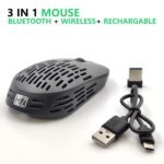 ⁦HEATZ ZM06 Wireless BLUETTOTH Rechargable Mouse, Silent Buttons,Bluetooth Connectivity, 1600 DPI Optical Tracking, Long Battery Life, Ambidextrous PC/Mac/Laptop/Chrome OS and Android (Black)⁩ - الصورة ⁦3⁩