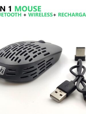 HEATZ ZM06 Wireless BLUETTOTH Rechargable Mouse, Silent Buttons,Bluetooth Connectivity, 1600 DPI Optical Tracking, Long Battery Life, Ambidextrous PC/Mac/Laptop/Chrome OS and Android (Black) - Image 3