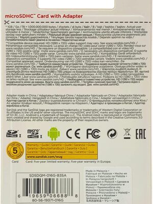 Sandisk 16GB MicroSDHC Memory Card - Image 2