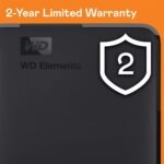 ⁦WD 4TB Elements Portable HDD, External Hard Drive, USB 3.0 for PC & Mac, Plug and Play Ready - ‎WDBU6Y0040BBK-WESN⁩ - الصورة ⁦3⁩