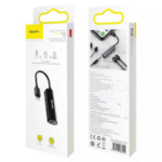 ⁦Baseus 3-in-1 iP Male to Dual iP & 3.5mm Female Adapter L52 – Black⁩ - الصورة ⁦2⁩