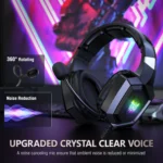 ⁦ONIKUMA K8 Wired Stereo Gaming Headphones With Mic LED Lights⁩ - الصورة ⁦2⁩