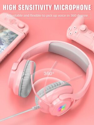 ONIKUMA X16 Wired RGB Over-ear Gaming Headset with Noise Cancelling Mic - Image 3