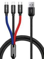 Baseus Fast 4-In-1 Type-C, Micro Usb 3.5A 1.2M Cable For Iphone(2)+ Smartphone