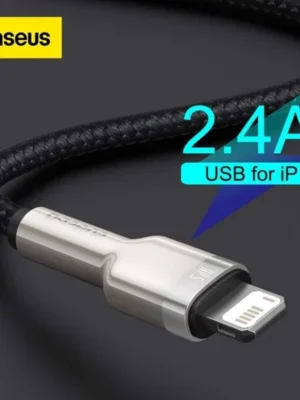 Baseus Cafule Metal Series Lightning fast charging cable for iPhone / iPad (2.4A, USB A to Lightning Fast charge Cable ) - Image 3