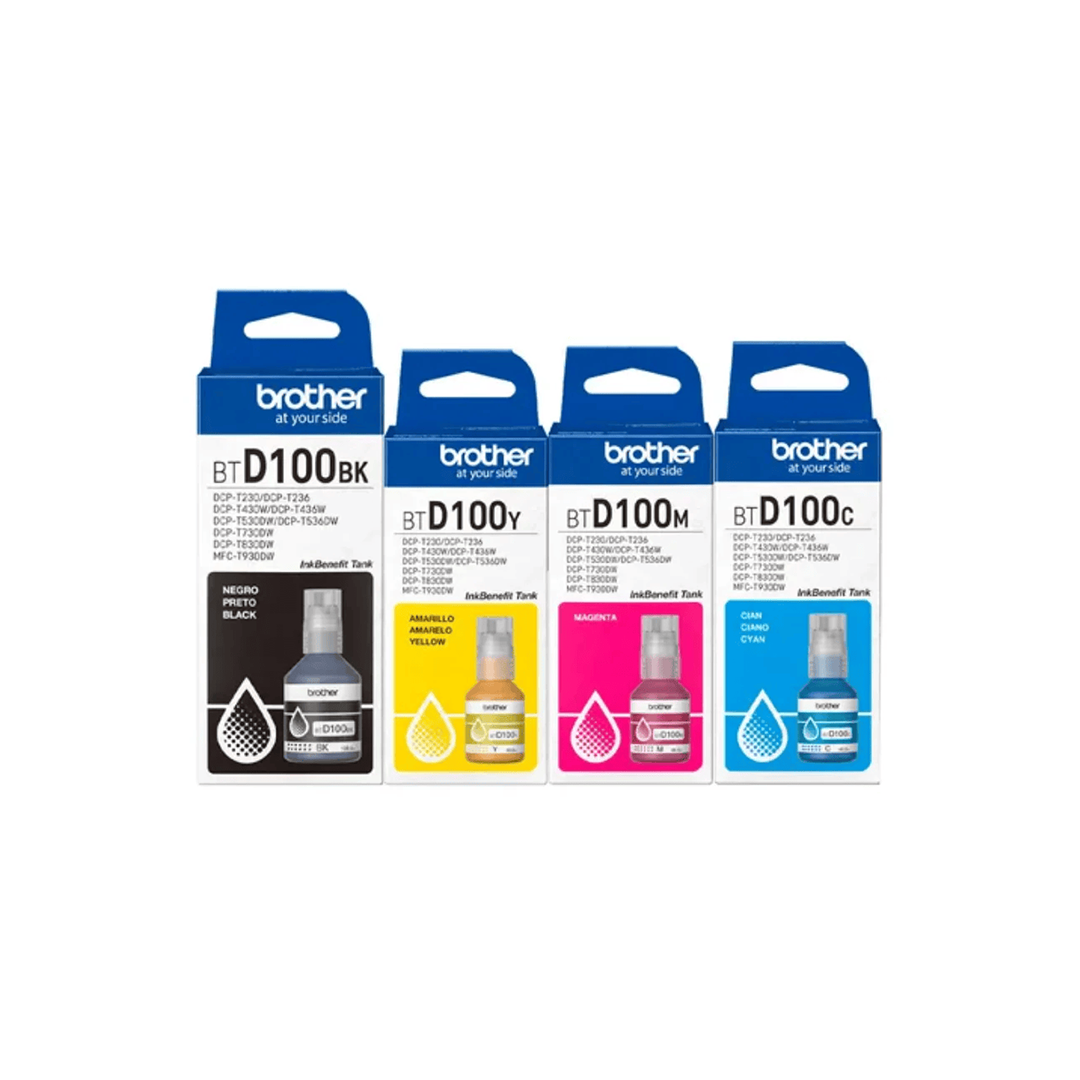 BTD100 Brother BTD100BK, BTD100C, BTD100M, BTD100Y Ink Bottles – Black, Cyan, Magenta, Yellow - Image 1