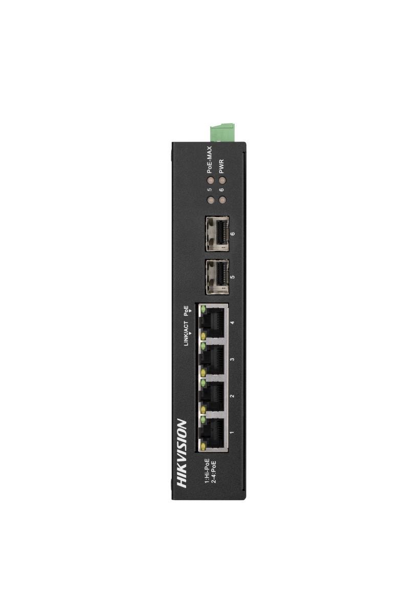 DS-3T0506HP-E_HS.jpg Hikvision DS-3T0506HP-E/HS - HIKVISION 4 Port Gigabit Unmanaged Harsh POE Switch - الصورة 1