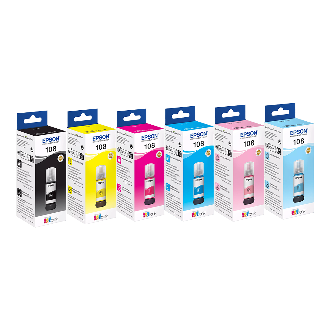 Epson-EcoTank-108-Series-ink-Bottles Epson EcoTank 108 Series ink Bottles - Image 1