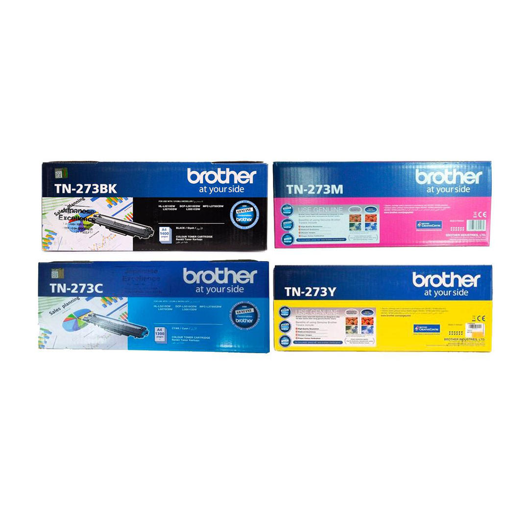 TN-273 Brother TN273BK, TN273C, TN273M, TN273Y Toner Cartridges – Black, Cyan, Magenta, Yellow - Image 1