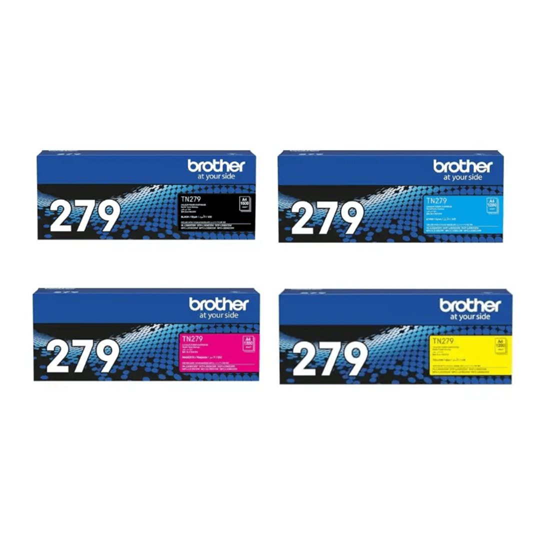 TN-279 Brother TN279BK, TN279C, TN279M, TN279Y Toner Cartridges – Black, Cyan, Magenta, Yellow - Image 1