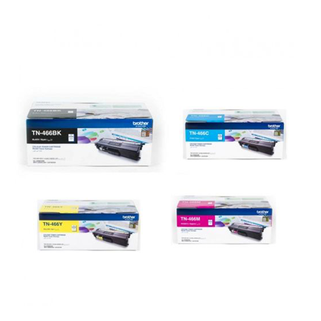 TN-466 Brother TN466BK, TN466C, TN466M, TN466Y Toner Cartridges – Black, Cyan, Magenta, Yellow - Image 1